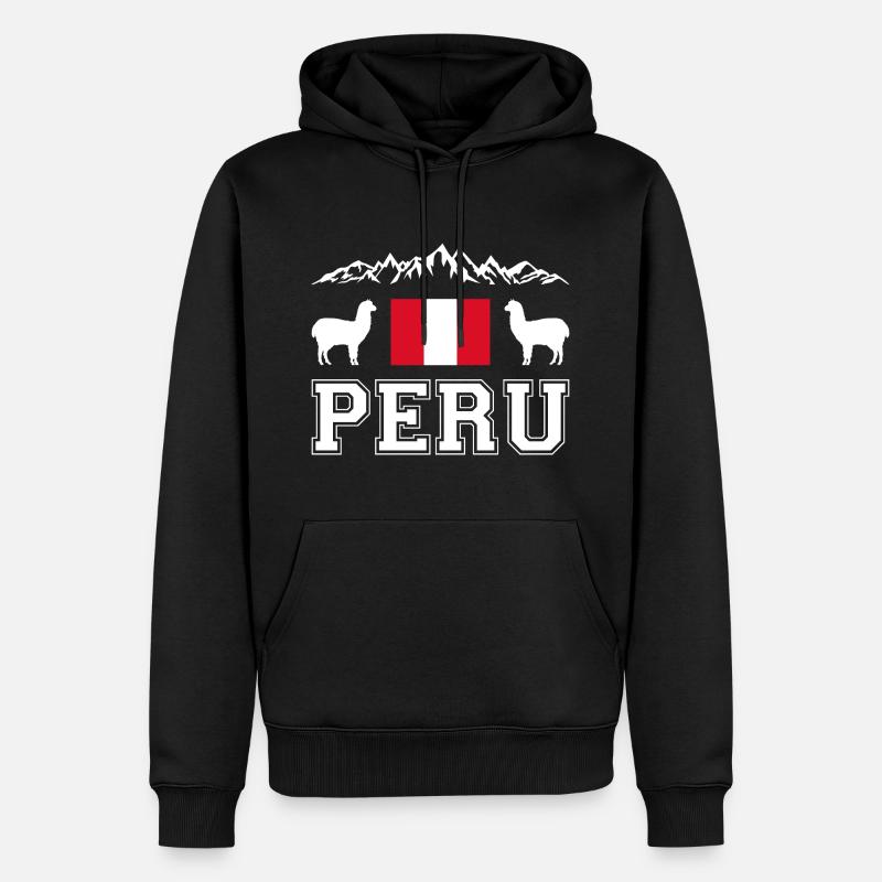 Peru - Männer Premium Bio Hoodie - Schwarz