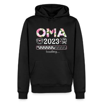 Oma 2023 loading Nachwuchs Schwangerschaft - Männer Premium Bio Hoodie - Schwarz - Vorne - Nico (187cm)