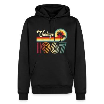 Millésime 1967 Anniversaire né en 1967 - Sweat à capuche Premium bio Homme - noir - Devant - Nico (187cm)