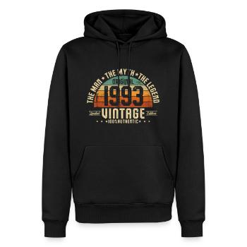 1993 Vintage Born Man Myth Legend - Sweat à capuche Premium bio Homme - noir - Devant - Nico (187cm)