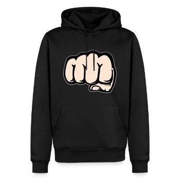 Faust Hand Symbol vorne - Männer Premium Bio Hoodie - Schwarz - Vorne - Nico (187cm)