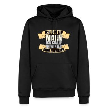Männer grillen im Winter Spruch - Männer Premium Bio Hoodie - Schwarz - Vorne - Nico (187cm)
