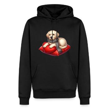 Labor-Hundeliebhaber - Männer Premium Bio Hoodie - Schwarz - Vorne - Nico (187cm)