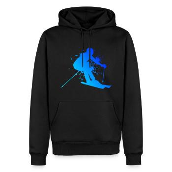 Skieurs Sports d’hiver Femmes Ski Ski - Sweat à capuche Premium bio Homme - noir - Devant - Nico (187cm)