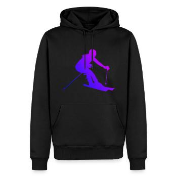 Skieur freestyle Ski Ski - Sweat à capuche Premium bio Homme - noir - Devant - Nico (187cm)