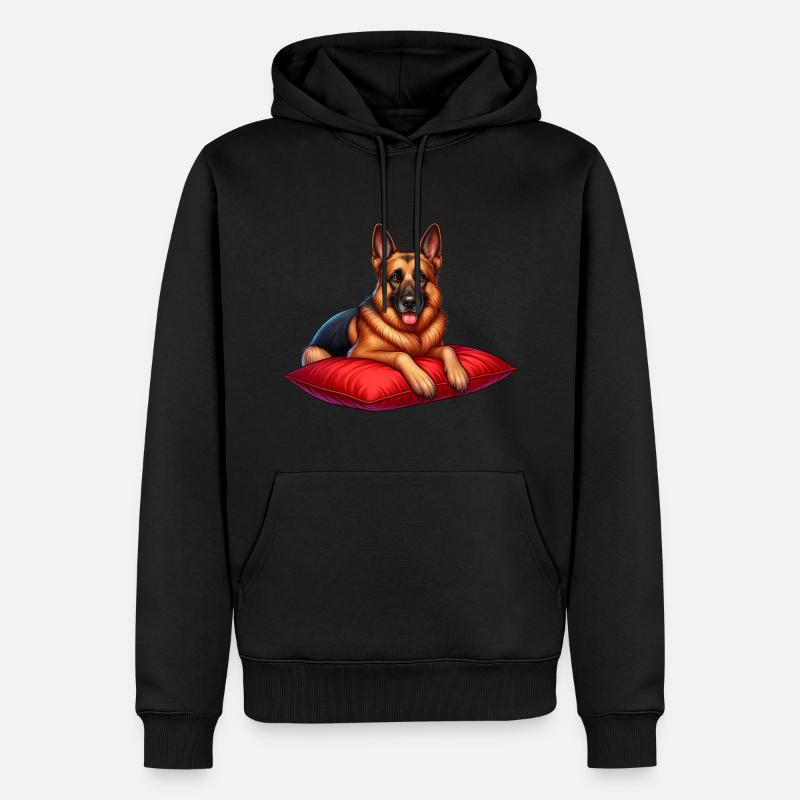 Deutscher Schäferhund Karikatur - Männer Premium Bio Hoodie - undefined