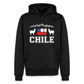 Chile - Männer Premium Bio Hoodie - Schwarz - Vorne - Nico (187cm)