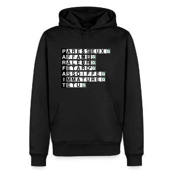 Parfait - Sweat à capuche Premium bio Homme - noir - Devant - Nico (187cm)