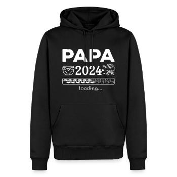 Werdende Papa 2024 Loading Schwangerschaft Vater - Männer Premium Bio Hoodie - Schwarz - Vorne - Nico (187cm)