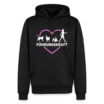 Katzenliebhaberin mit Herz Katze Führungskraft - Männer Premium Bio Hoodie - Schwarz - Vorne - Nico (187cm)