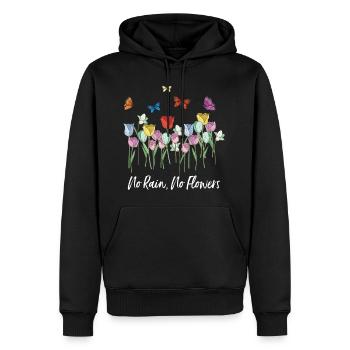 Pas de pluie pas de fleurs Art artistique abstrait Idée de cadeau - Sweat à capuche Premium bio Homme - noir - Devant - Nico (187cm)