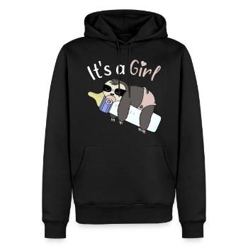 It's A Girl Ankündigung Schwangerschaftstest - Männer Premium Bio Hoodie - Schwarz - Vorne - Nico (187cm)