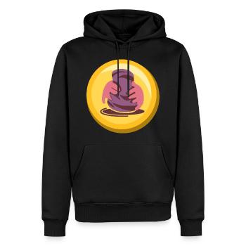 Töpfern Sticker Gold Medalie Icon - Männer Premium Bio Hoodie - Schwarz - Vorne - Nico (187cm)