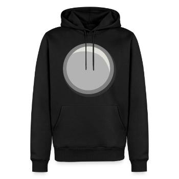 Silver Button Circle Sticker Template - Men’s Premium Organic Hoodie - black - Front - Nico (187cm)