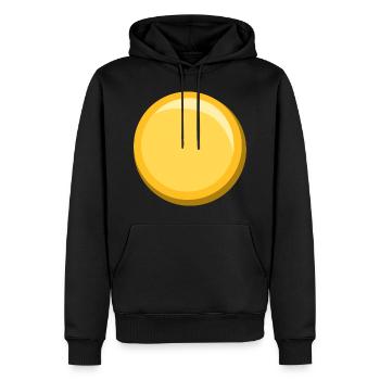 Bouton d’icône de modèle de modèle d’autocollant doré - Sweat à capuche Premium bio Homme - noir - Devant - Nico (187cm)