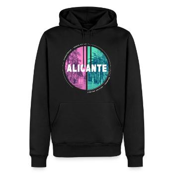 Alicante Espagne Ville Skyline Accueil Amour - Sweat à capuche Premium bio Homme - noir - Devant - Nico (187cm)