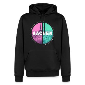 Aachen Deutschland Stadt Skyline Heimat Liebe - Männer Premium Bio Hoodie - Schwarz - Vorne - Nico (187cm)