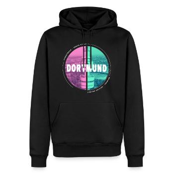 Dortmund Deutschland Stadt Skyline Heimat Liebe - Männer Premium Bio Hoodie - Schwarz - Vorne - Nico (187cm)