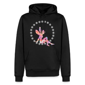 fee e 254 - Männer Premium Bio Hoodie - Schwarz - Vorne - Nico (187cm)