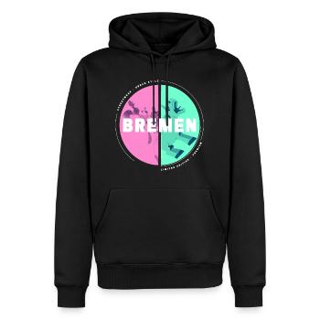 Brême Allemagne Ville Skyline Accueil Amour - Sweat à capuche Premium bio Homme - noir - Devant - Nico (187cm)