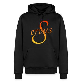Servus - Männer Premium Bio Hoodie - Schwarz - Vorne - Nico (187cm)