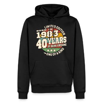 40 years - birthday 1983 - Men’s Premium Organic Hoodie - black - Front - Nico (187cm)