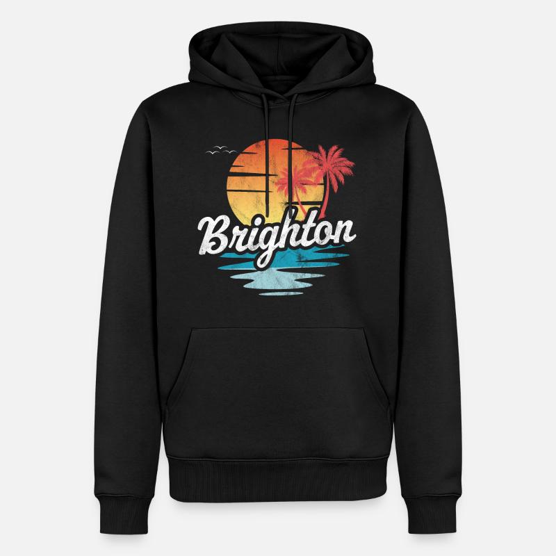 Brighton - Männer Premium Bio Hoodie - Schwarz