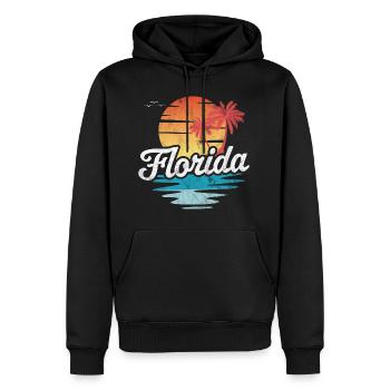 Florida - Männer Premium Bio Hoodie - Schwarz - Vorne - Nico (187cm)