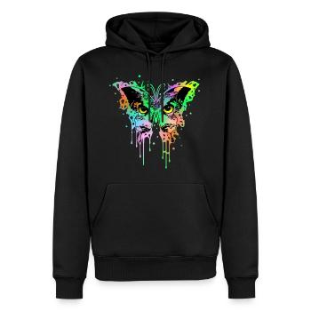 Eulenschmetterling 1 - Männer Premium Bio Hoodie - Schwarz - Vorne - Nico (187cm)