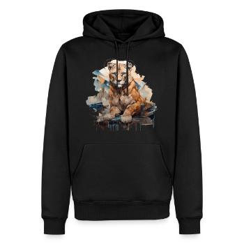 Le pouvoir du - Style Graffiti - Sweat à capuche Premium bio Homme - noir - Devant - Nico (187cm)