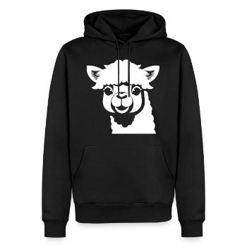 Funny Alpaca Silhouette Cheeky Fun Alpacas - Men’s Premium Organic Hoodie - black - Front - Nico (187cm)