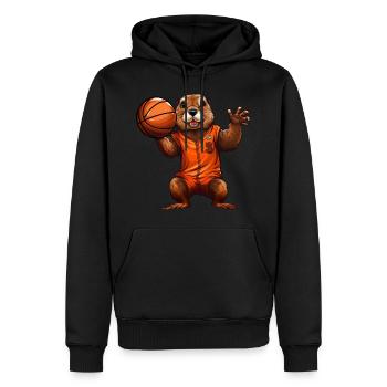 Murmeltier Basketballer - Männer Premium Bio Hoodie - Schwarz - Vorne - Nico (187cm)