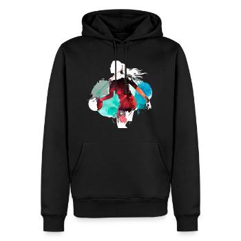 Basket-ball Femme Basketteur Joueur de basket-ball - Sweat à capuche Premium bio Homme - noir - Devant - Nico (187cm)