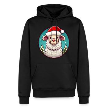 Schaf Weihnachten - Männer Premium Bio Hoodie - Schwarz - Vorne - Nico (187cm)