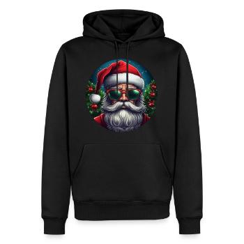 cooler Weihnachtsmann - Männer Premium Bio Hoodie - Schwarz - Vorne - Nico (187cm)