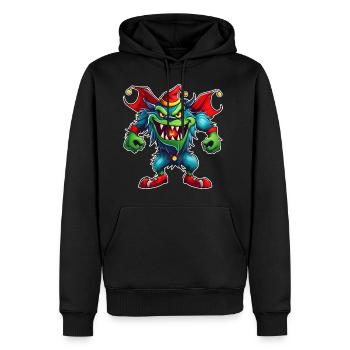 Monstre de Noël laid avec chapeau de Père Noël - Sweat à capuche Premium bio Homme - noir - Devant - Nico (187cm)