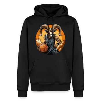 Basket-ball Capricorne - Sweat à capuche Premium bio Homme - noir - Devant - Nico (187cm)