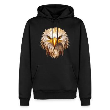 aigle, tête d’aigle, oiseau de proie, oiseau de proie, animal, nature - Sweat à capuche Premium bio Homme - noir - Devant - Nico (187cm)