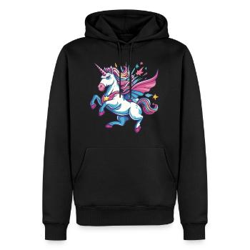 Einhorn Superheld Superkräfte Übernatürlich Comic - Männer Premium Bio Hoodie - Schwarz - Vorne - Nico (187cm)