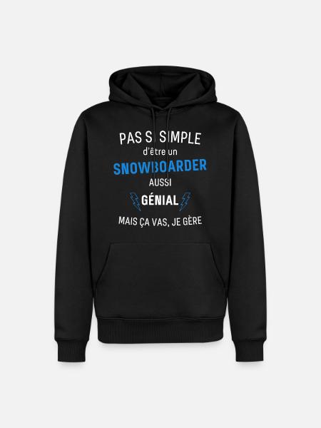 Toller Snowboarder - Männer Premium Bio Hoodie - Schwarz