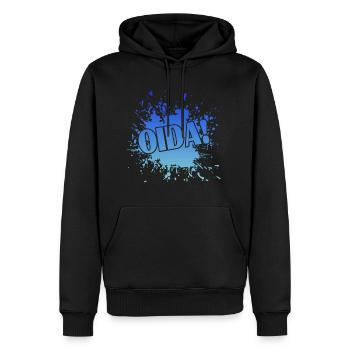 Oida - Männer Premium Bio Hoodie - Schwarz - Vorne - Nico (187cm)