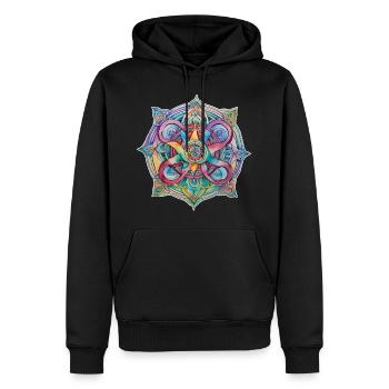 Symbol in bright colours - Men’s Premium Organic Hoodie - black - Front - Nico (187cm)