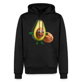 Avocado with walnut kernel - Men’s Premium Organic Hoodie - black - Front - Nico (187cm)