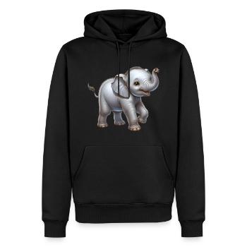 Conception d’éléphant mignon (bébé éléphant) - Sweat à capuche Premium bio Homme - noir - Devant - Nico (187cm)