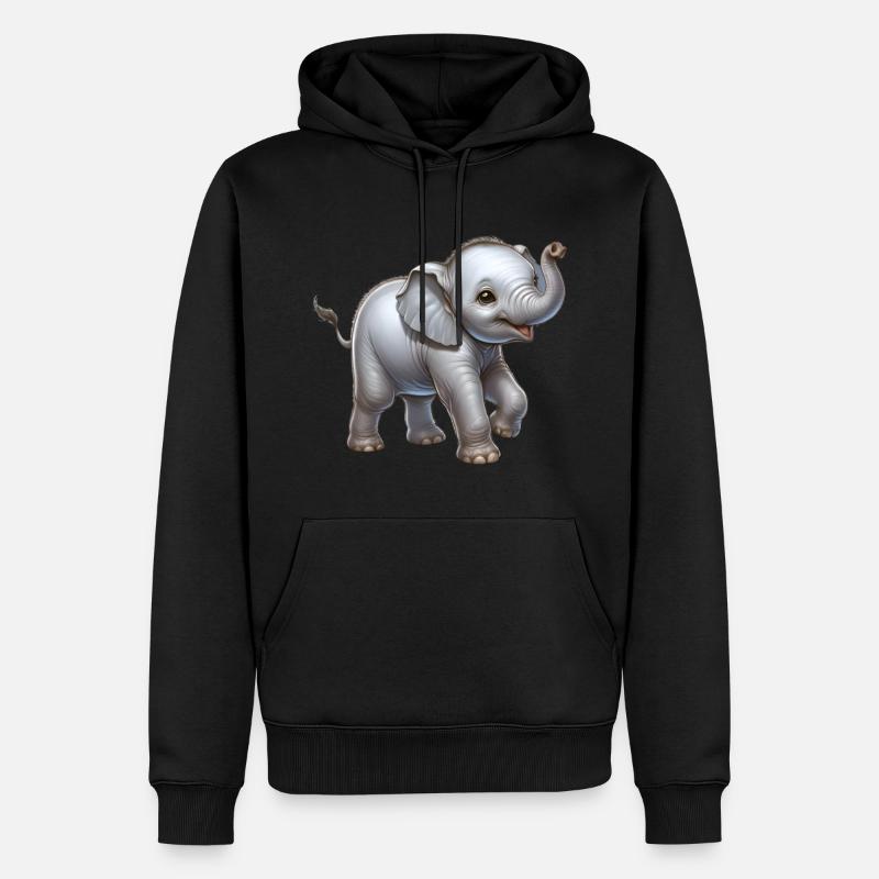 Conception d’éléphant mignon (bébé éléphant) - Sweat à capuche Premium bio Homme - noir