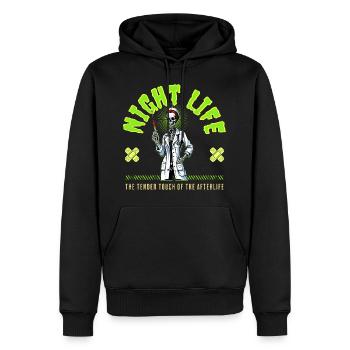 Skeleton Halloween night life - Männer Premium Bio Hoodie - Schwarz - Vorne - Nico (187cm)
