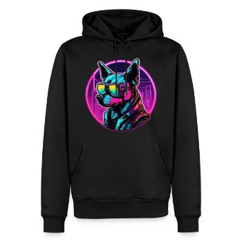 Le chien le plus cool du club - Sweat à capuche Premium bio Homme - noir - Devant - Nico (187cm)