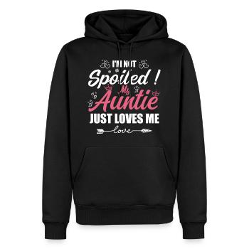 Im Not Spoiled My Auntie Just Loves Me a Team Kids - Sweat à capuche Premium bio Homme - noir - Devant - Nico (187cm)
