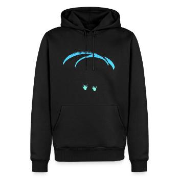 Parapente Testival - Sweat à capuche Premium bio Homme - noir - Devant - Nico (187cm)