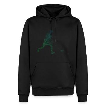Salibandy Hockey Masculin Floorball féminin Innebandy - Sweat à capuche Premium bio Homme - noir - Devant - Nico (187cm)